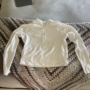 White lululemon 1/4 zip perfect condition never worn size 12